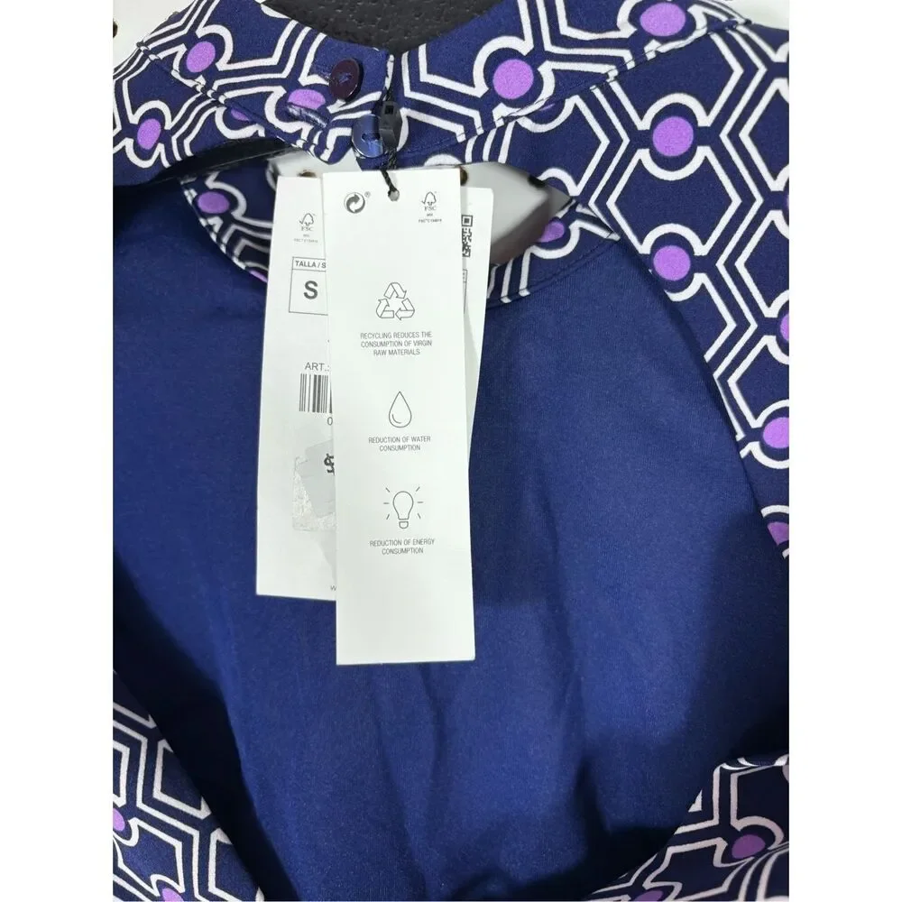 Zara geometric print crop open back top size S